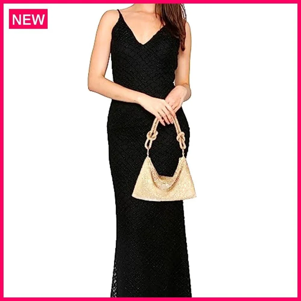 Rhinestone Evening Clutch with Shoulder Strap, 10